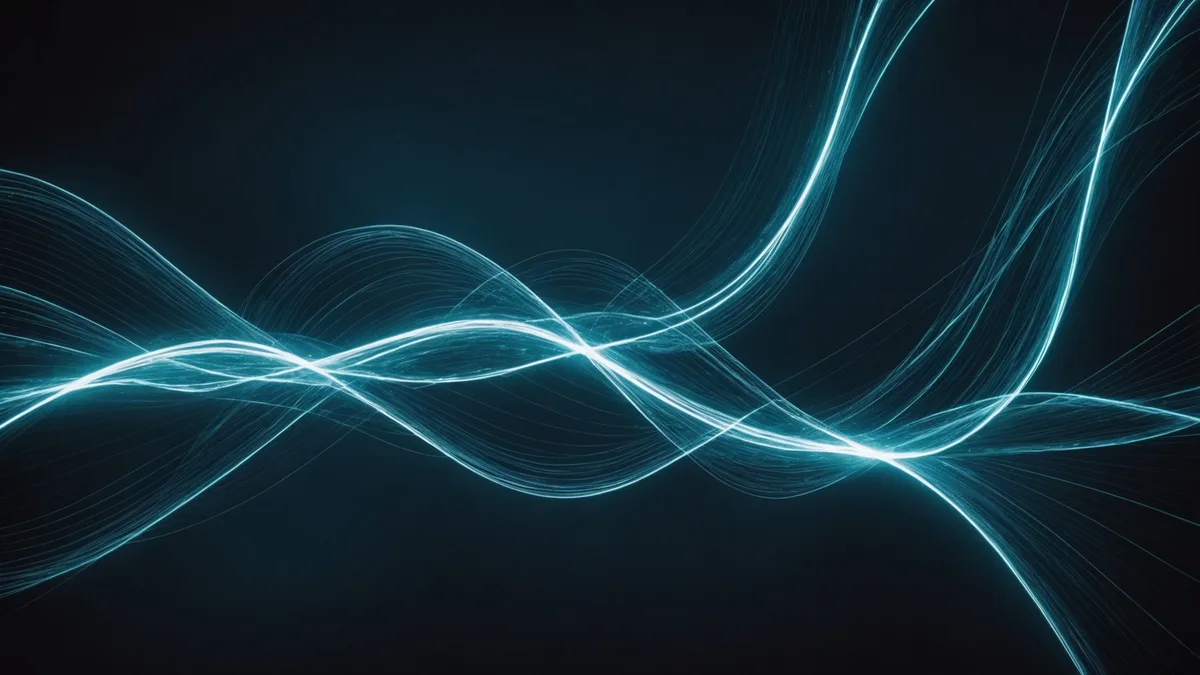 Abstract data stream visualization representing AI optimization