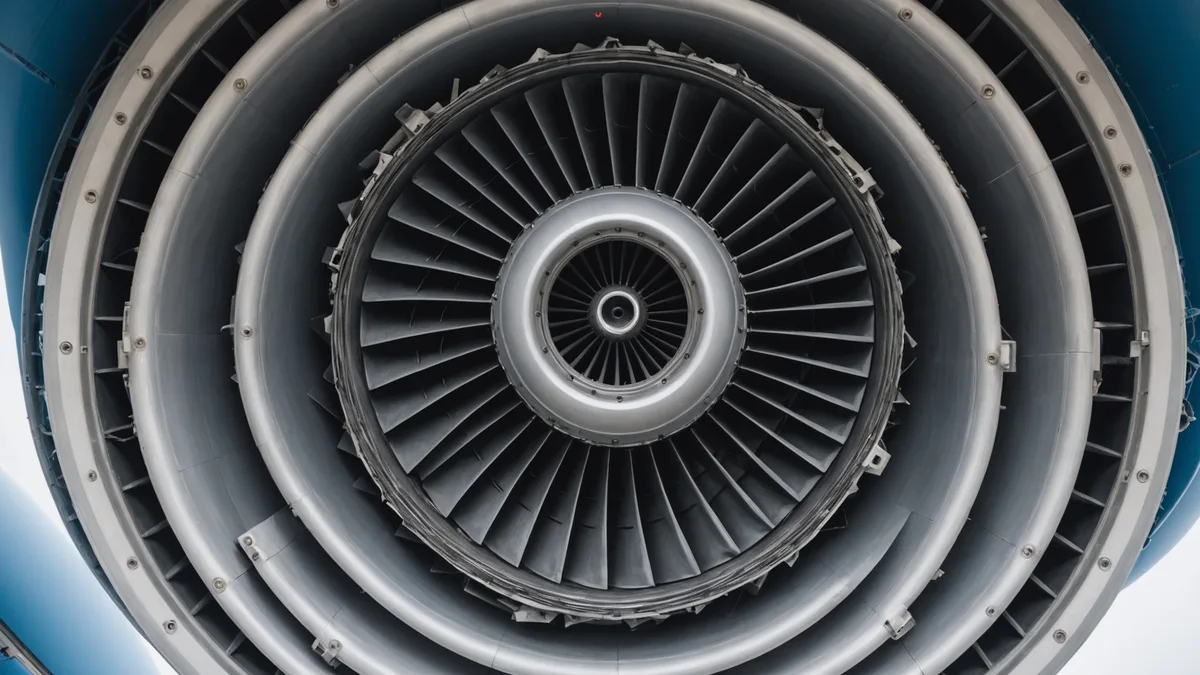 Aviation and sustainability intersection, aircraft and clear sky