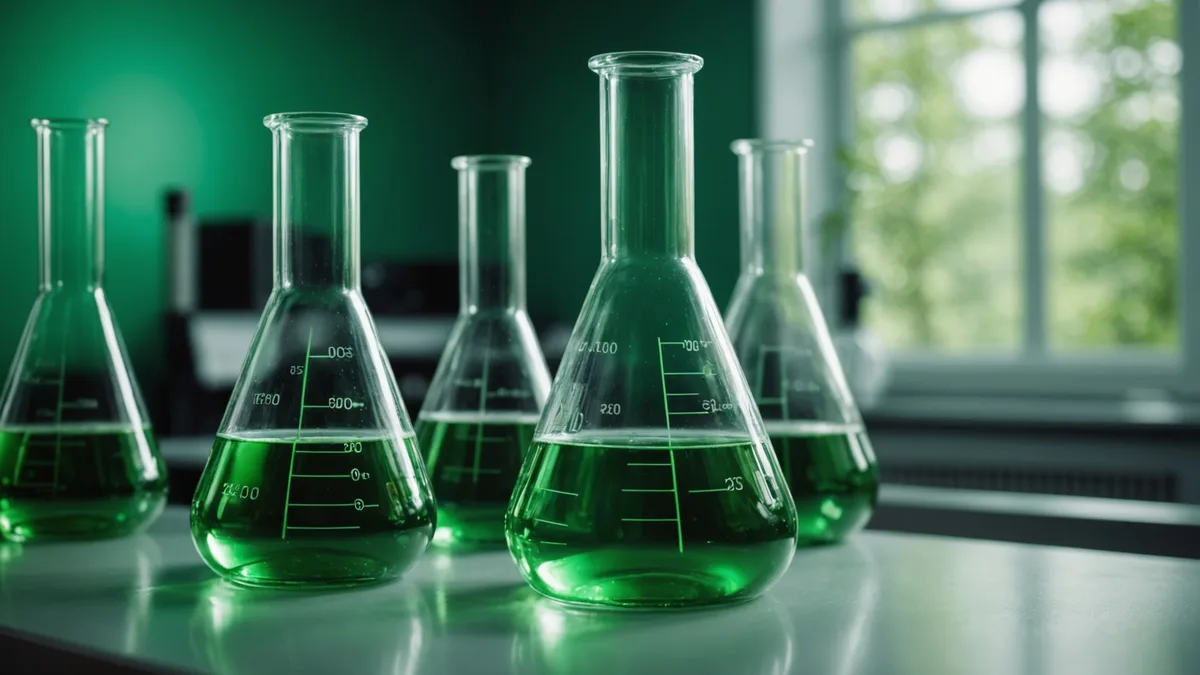 Scientific photography representing methanol feedstock quality and sustainability