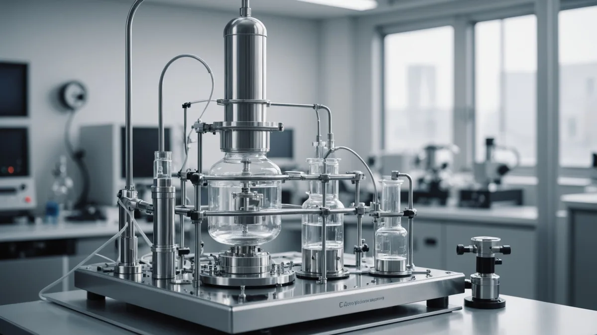 Chemical process laboratory with clean scientific equipment