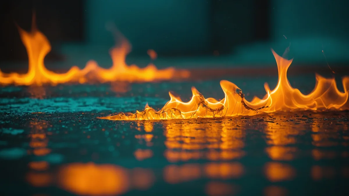 Heat visualization representing temperature gradients in industrial reactor